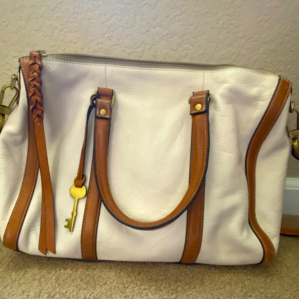 Fossil Kendall Large White Satchel